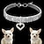 Недорогие Ошейники, поводки и упряжки для собак-Сверкающее ожерелье в форме сердечка с любовью — идеальный аксессуар для вашего пушистого друга!