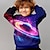 olcso fiú 3D pulóverek és pulóverek-Fiú 3D Galaxis Pulóver Pullover Hosszú ujj 3D nyomtatás Ősz Tél Divat Utcai sikk Menő Poliészter Gyerekek 3-12 év Szabadtéri Hétköznapi Napi Normál