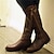 Χαμηλού Κόστους Γυναικείες Μπότες-Γυναικεία Μπότες Μπότες Μοτοσυκλετιστή Μεγάλα Μεγέθη Μπότες εργασίας ΕΞΩΤΕΡΙΚΟΥ ΧΩΡΟΥ Καθημερινά Συμπαγές Χρώμα Αποκοπή Μπότες Μέχρι το Γόνατο Αγκράφα Φερμουάρ Επίπεδο Τακούνι Στρογγυλή Μύτη