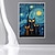 levne Zvířecí malby-parťák olejomalba plátno umění dekoraceabstraktní nůž malbavan gogh styl hvězdná kočkapro domácí výzdobu válcovaný bezrámový nenatažený obraz