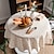 billige Bordduker-bomullslin vintage rund duk med blomster pastoral duk vaskbart bordtrekk for innendørs utendørs, gårdsinnredning, piknik