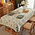 billige Bordduker-rektangel duk vintage floral jacquard duker med dusker bomull lin bordtrekk for middagsselskap utendørs dekorasjon
