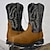 voordelige Cowboy &amp; Western Boots-Voor heren Laarzen Cowboy westernlaarzen Trektochten Wandelen Vintage Casual Buiten Imitatieleer Anti-slip Leegloper Bruin Koffie Winter