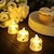 abordables Bougies lumineuses-24 bougies électroniques à LED, mini bougies chauffe-plat à projection de halo de réfraction à motif de rose, bougies sans flamme à LED alimentées par batterie pour la Saint-Valentin, Noël, les