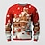 preiswerte 3D-Sweatshirts für Herren-Pullover für Herren, grafischer Kapuzenpullover, Weihnachtsmann-Schloss, modisch, täglich, lässig, 3D-Druck, Pullover, Sweatshirt, Urlaub, Urlaub, Sweatshirts, rot, weiß, Rundhalsausschnitt,