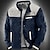 cheap Men&#039;s Jackets &amp; Coats-Men&#039;s Bomber Jacket Quilted Jacket Outdoor Daily Wear Warm Padded Fall Winter Color Block Fashion Streetwear Stand Collar Regular Coffee Gray Jacket