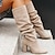 cheap Women&#039;s Boots-Women&#039;s Boots Suede Shoes Slouchy Boots Plus Size Daily Knee High Boots Winter Chunky Heel Round Toe Elegant Vintage Faux Suede Loafer Dark Grey Almond Brown