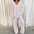 cheap Women&#039;s Loungewear-Women&#039;s Fleece Lounge Sets 2 Pieces Solid Color Fluffy Fuzzy Warm Pajama V Neck Long Sleeve for Fall Winter White S 3XL