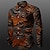 cheap Men&#039;s Graphic Shirts-Embossed Relief Pattern Vintage Men&#039;s Shirt Outdoor Street Casual Daily Fall &amp; Winter Turndown Long Sleeve Orange Gray S M L Shirt