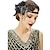 cheap Historical &amp; Vintage Costumes-Feather Flapper Headpiece Black Rhinestone 1920s Headband the Great Gatsby Hair Accessories