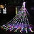 billige Holiday String Lights-juletre lysslynge lys utendørs dekorasjon stjerne lys 8 moduser plug in 350 led foss juletre stjerne topper fe lys for terrasse ferie jul dekor fargerik belysning eu us au uk plugg