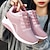 cheap Women&#039;s Sneakers-Women&#039;s Sneakers Plus Size Platform Sneakers Outdoor Solid Color Summer Flat Heel Round Toe Fashion Sporty Casual Walking PU Lace-up Black Pink Gray