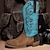 abordables Cowboy et bottes occidentales-Homme Bottes Bottes de Combat Bottes Cow boy Grandes Tailles Rétro Vintage Décontractées Extérieur du quotidien Faux Cuir Respirable Confortable Antidérapantes Mocassins Marron bleu Bloc de couleur