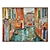 Недорогие Пейзажи-ручная роспись классическое впечатление город лодка пейзаж картина маслом на холсте вид на город картина домашнего декора стены искусства рулонный холст (без рамки)