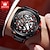 cheap Mechanical Watches-OLEVS  Brand Men&#039;S Watches Double Star Skeleton Automatic Mechanical Watches Large Dial Waterproof Leather Men&#039;S Sports Watches