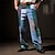 tanie męskie spodnie wizytowe z nadrukiem 3D-Kratka Geometria Biznes Męskie Druk 3D Spodnie Na zewnątrz Ulica Odzież do pracy Poliester Niebieski Fioletowy Pomarańczowy S M L Wysoki Elastyczność Spodnie