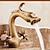 economico Classici-rubinetto per lavabo da bagno per vasca, novità stile lungo a forma di drago con montaggio esterno rubinetti per vasca da bagno alti con due maniglie e un foro in ottone antico