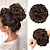 billiga Chinjonger-stökiga bullscrunchies för kvinnor flickor lockigt vågigt hårförlängning syntetfiber rufsade uppsatta hårbitar för dagligt bruk