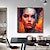 cheap People Paintings-Best on Canvas Handmade Abstract Portrait Oil Painting The Hot Color Hand-Painted Knife David Palette Woman Face Oil Paintings
