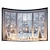 cheap Landscape Tapestry-Snow Out Window Hanging Tapestry Wall Art Large Tapestry Mural Decor Photograph Backdrop Blanket Curtain Home Bedroom Living Room Decoration