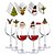 abordables Cuisine de noël-Verre à vin de noël, carte en papier, accessoires de vin pour décoration de fête, ustensiles de bar, 10 pièces