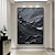 billige Abstrakte malerier-håndlaget rent svart teksturert maleri håndmalt oljemaleri veggkunst stor maleri palettkniv abstrakt maleri håndmalte akrylmalerier dekor rullet lerret