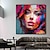 cheap People Paintings-Best on Canvas Handmade Abstract Portrait Oil Painting The Hot Color Hand-Painted Knife David Palette Woman Face Oil Paintings