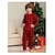 preiswerte Pyjamas-Familie Pyjamas Baumwolle Plaid Karierter Pyjama Schulanfang Bedruckt Rote Langarm Mama und ich Outfits Aktiv Passende Outfits