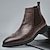 cheap Dress Boots-Men&#039;s Boots Chelsea Boots Brogue Dress Shoes Walking Vintage Business Casual Daily Leather Comfortable Booties / Ankle Boots Lace-up Black Brown Spring Fall