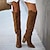 Χαμηλού Κόστους Καουμπόη και δυτικές μπότες-Γυναικεία Μπότες Μπότες καουμπόι δυτικές Μεγάλα Μεγέθη Μπότες με τακούνι ΕΞΩΤΕΡΙΚΟΥ ΧΩΡΟΥ Καθημερινά Συμπαγές Χρώμα Μπότες Μέχρι το Γόνατο Χειμώνας Αποκλείστε τη φτέρνα Κοντόχοντρο Τακούνι
