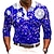 cheap Men&#039;s Button Up Polos-Snowflake Men&#039;s Casual 3D Print Outdoor Casual Daily Streetwear Christmas Polyester Long Sleeve Turndown Polo Shirts Blue Purple Fall &amp; Winter S M L Micro-elastic Lapel Polo