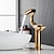 abordables Classiques-Robinet de lavabo de salle de bain incurvé pour vasque, robinets de bain à un trou à poignée unique avec interrupteur d&#039;eau chaude et froide, valve en céramique à l&#039;intérieur