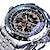 voordelige Mechanische Horloges-jaragar mechanisch horloge voor mannen aviator serie militair true men sport automatisch horloge luxe roestvrij staal mechanisch mannelijk klok uur lichtgevend horloge blauw glas