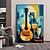 cheap Still Life Paintings-Music Guitar Instruments Home Gift Pictures Handmade Music Party Canvas Wall Art Home Decor Paintings Living Room Decoration