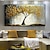 Недорогие Картины с цветочными мотивами-картина маслом ручной работы холст стены искусства украшения абстрактная картина растений золотое дерево для домашнего декора свернутая бескаркасная нерастянутая картина
