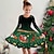 cheap Dresses-Girls&#039; 3D Santa Claus Snowman Snowflake Dress Long Sleeve 3D Print Fall Winter Sports &amp; Outdoor Daily Holiday Cute Casual Beautiful Kids 3-12 Years Casual Dress A Line Dress Above Knee Polyester