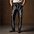 abordables pantalon habillé imprimé en 3D pour homme-Squelette Punk Abstrait Homme Impression 3D Pantalon Extérieur Plein Air Travail Halloween Polyester Noir Blanche Kaki S M L Taille haute Élasticité Pantalon