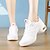 voordelige Danssneakers-Dames Danssneaker Buiten HipHop Square Dance Grote maten Gesplitste zool Platte hak Ronde Teen Veters Zwart Wit