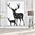 billige Dyremalerier-svart-hvitt originalt abstrakt rådyrmaleri håndmalt stor kunst abstrakt dyrelerret ekstra stort veggkunstsett med 2 deler kunstlerret hjemmeinnredning (ingen ramme)