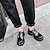 olcso Női topánkák és bebújós cipők-Női Strandpapucsok Platform csizma Bullock cipő Szabadtéri Napi Tömör szín Talp Vastag sarok Kerek orrú Punk Szüret Alkalmi Gyalogló Lakkbőr Fűzős Fekete Fehér