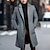 cheap Men&#039;s Trench Coat-Men&#039;s Winter Coat Overcoat Long Trench Coat Outdoor Daily Wear Fall &amp; Winter Polyester Outerwear Clothing Apparel Fashion Streetwear Plain Lapel Double Breasted