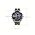 זול שעוני קוורץ-שעון גברים אופנה מזדמן חוגה גדולה חגורת אזור זמן כפול שעון יד לגברים