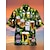 abordables camisas de campamento para hombres-Hombre Camisa camisa hawaiana Estampados Cerveza Cuello Vuelto Amarillo Claro Negro Amarillo Dorado Verde Trébol Casual Hawaiano Manga Corta Estampado Abotonar Ropa Tropical Moda Hawaiano Suave