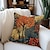 abordables style floral &amp; végétal-Housse de coussin double face art forêt, taie d&#039;oreiller carrée décorative douce, pour chambre à coucher, salon, canapé, chaise, 1 pièce