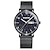 cheap Mechanical Watches-Men Mechanical Watch Minimalist Casual Business Wristwatch Hollow Skeleton Luminous Waterproof Mesh Belt Watch