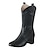 cheap Cowboy &amp; Western Boots-Women&#039;s Boots Cowboy Boots Plus Size Cowgirl Boots Outdoor Daily Floral Mid Calf Boots Winter Embroidery Block Heel Chunky Heel Round Toe Vintage Casual Minimalism PU Loafer Black White Brown