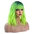 cheap Synthetic Trendy Wigs-Ombre Green Wigs for Women 14 Inches Short Wavy Neon Green Wig With Bangs Fluorescent Green Short Wigs for Cosplay Party Daily Wigs Wig Cap Included Christmas Party Wigs