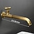 cheap Wall Mount-Wall Mounted Bathroom Sink Faucet, Brass Constructed Single Handle One Hole Long Reversible Spout Bath Mixer Taps for Bathroom Sink Tall Vessel in Black Chrome Antique Brass Silver