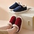 cheap Women&#039;s Slippers &amp; Flip-Flops-Men&#039;s Women&#039;s Flats Slippers Fuzzy Slippers Fluffy Slippers House Slippers Home Daily Indoor Solid Color Winter Flat Heel Round Toe Casual Comfort Minimalism Satin Faux Suede Loafer Wine Navy Blue