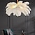Недорогие Люстры-светодиодный подвесной светильник, люстра, великолепный очень большой белый букет из страусиных перьев, подвесной светильник, романтический светильник для спальни ресторана